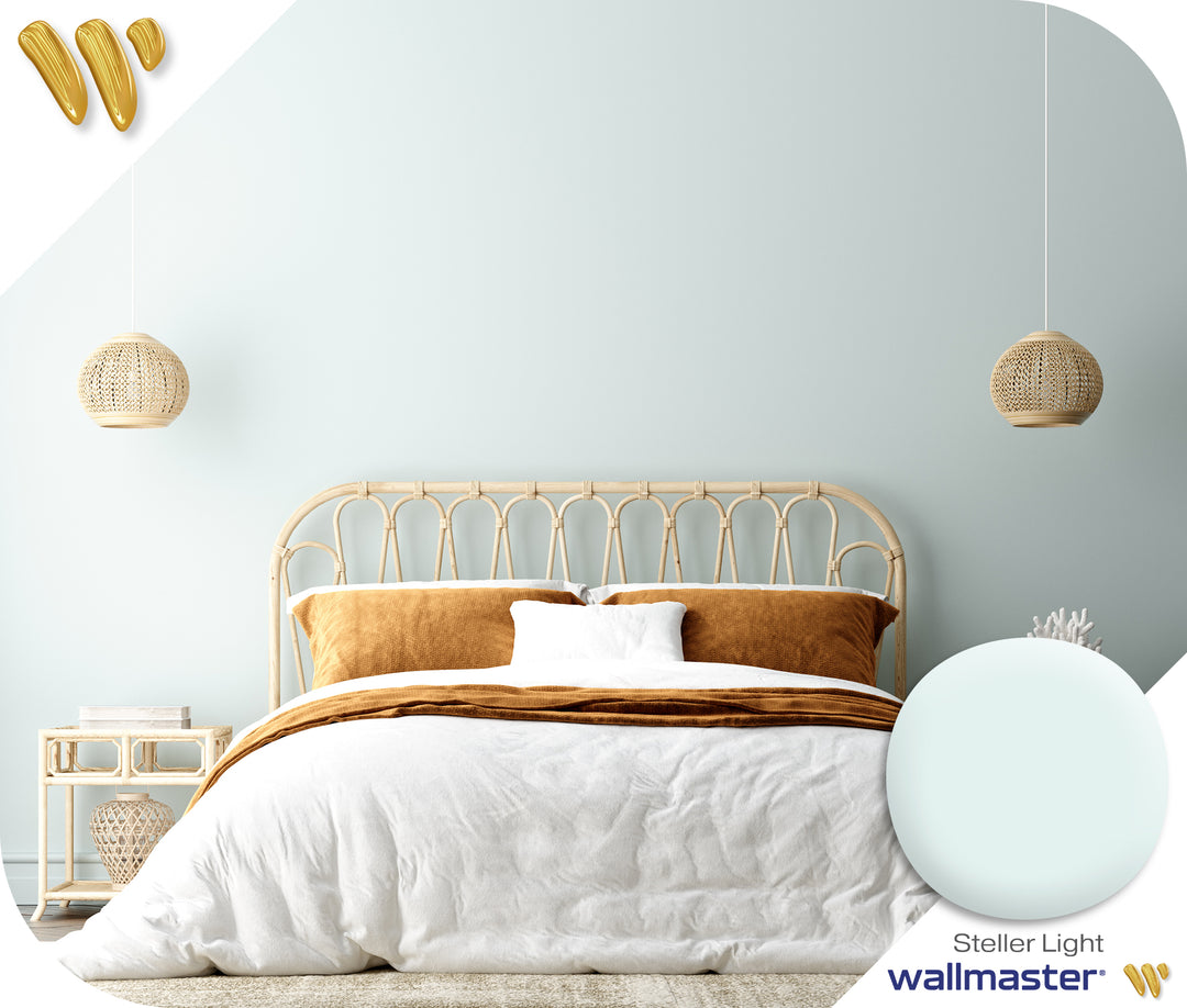 Aqua paint for a beach coastal look. Popular aqua paint wallmaster Steller Light